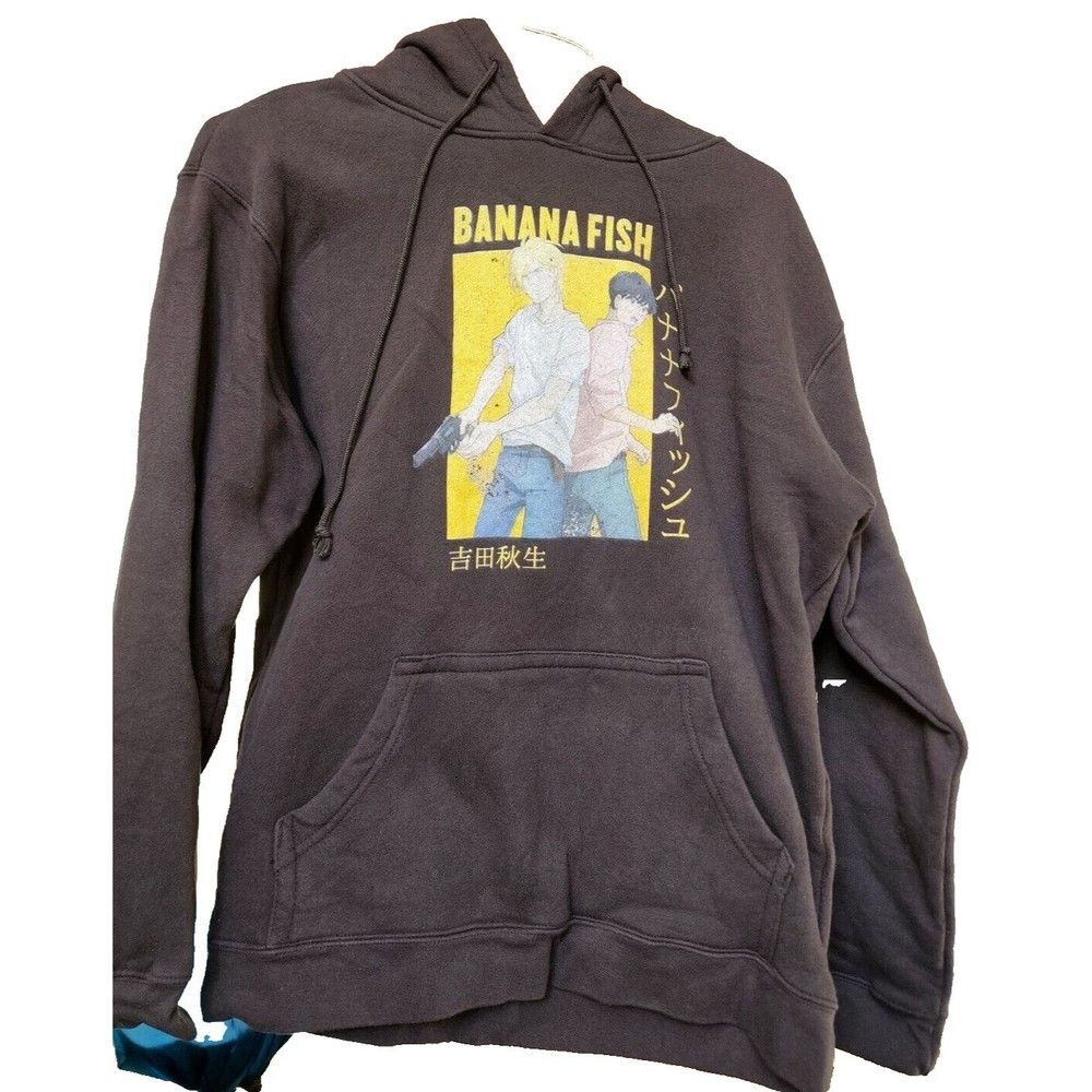 Banana Fish Black Hoodie Size Large Anime Ash Lynx